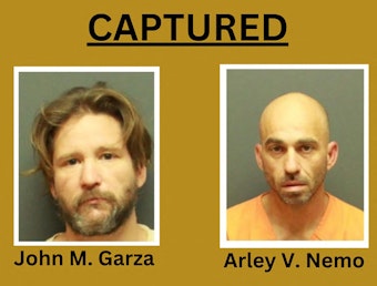 Dieses vom Newport News Sheriff's Office veröffentlichte Bild zeigt ein Poster mit den entflohenen Insassen John Garza und Arley Nemo.