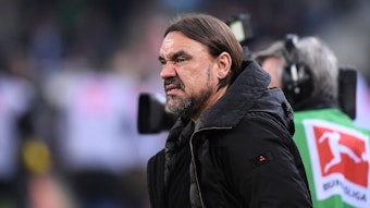 Daniel Farke ist seit im Sommer 2022 Trainer bei Borussia Mönchengladbach. Das Foto zeigt den Gladbach-Coach im Rahmen des Bundesliga-Spiels gegen Werder Bremen am 17. März 2023.