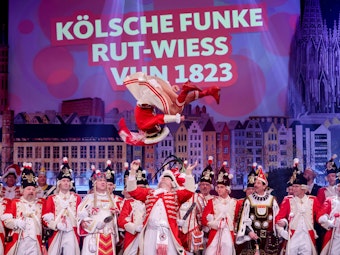 Proklamation des Kölner Dreigestirns 2023 mit Prinz Boris I. (Boris Müller), Bauer Marco (Marco Schneefeld) und Jungfrau Agrippina (André Fahnenbruck) im Gürzenich in Köln.