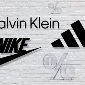 Wand mit Logos von Adidas, Nike und Calvin Klein