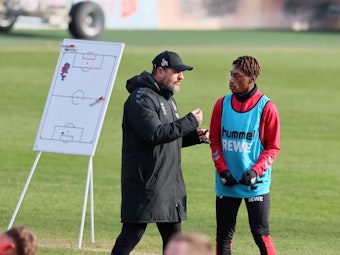 Training beim 1. FC Köln: Steffen Baumgart und Justin Diehl