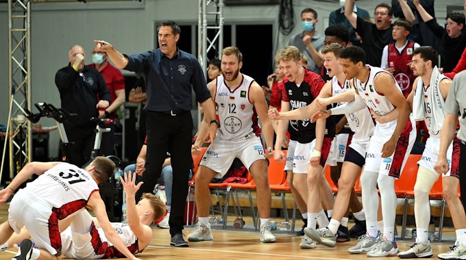 29.04.2022, Basketball-Bayer-Trier

Jubel bei Bayer
TR: Hansi Gnad

Foto: Uli Herhaus