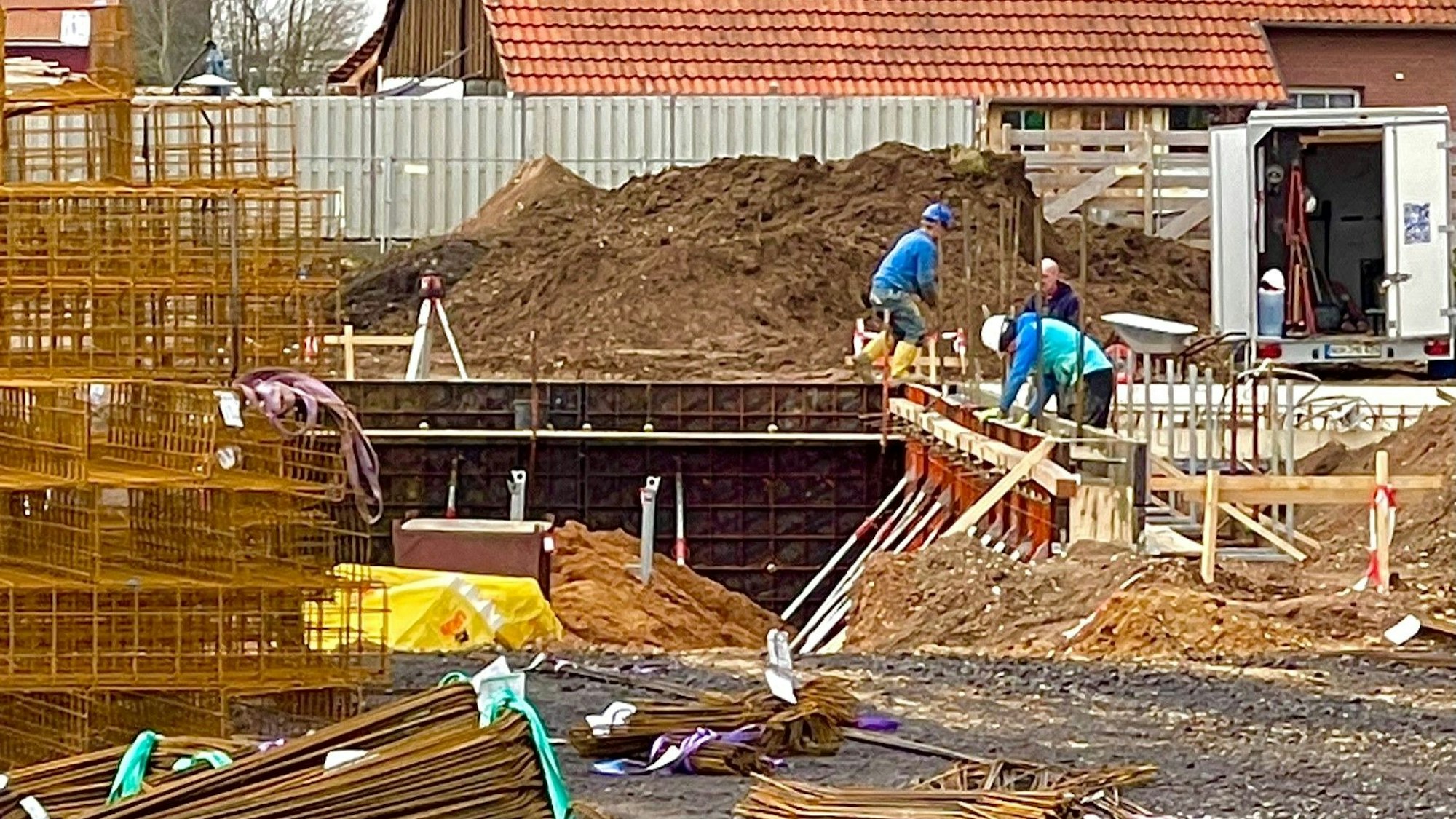 Die Baustelle des Neubaus.