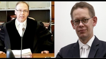 Der Vorsitzende Richter Jörg Michael Bern (l.) und Verteidiger im Drach-Verfahren Wolfgang Heer.