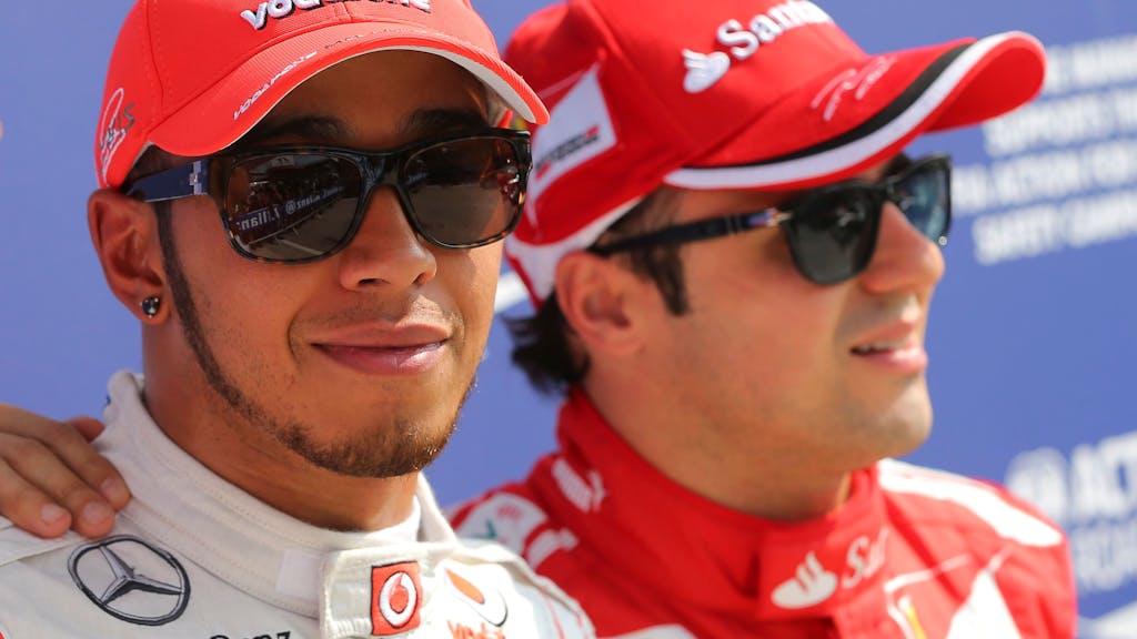 Lewis Hamilton und Felipe Massa nach dem Qualifying in Monza.