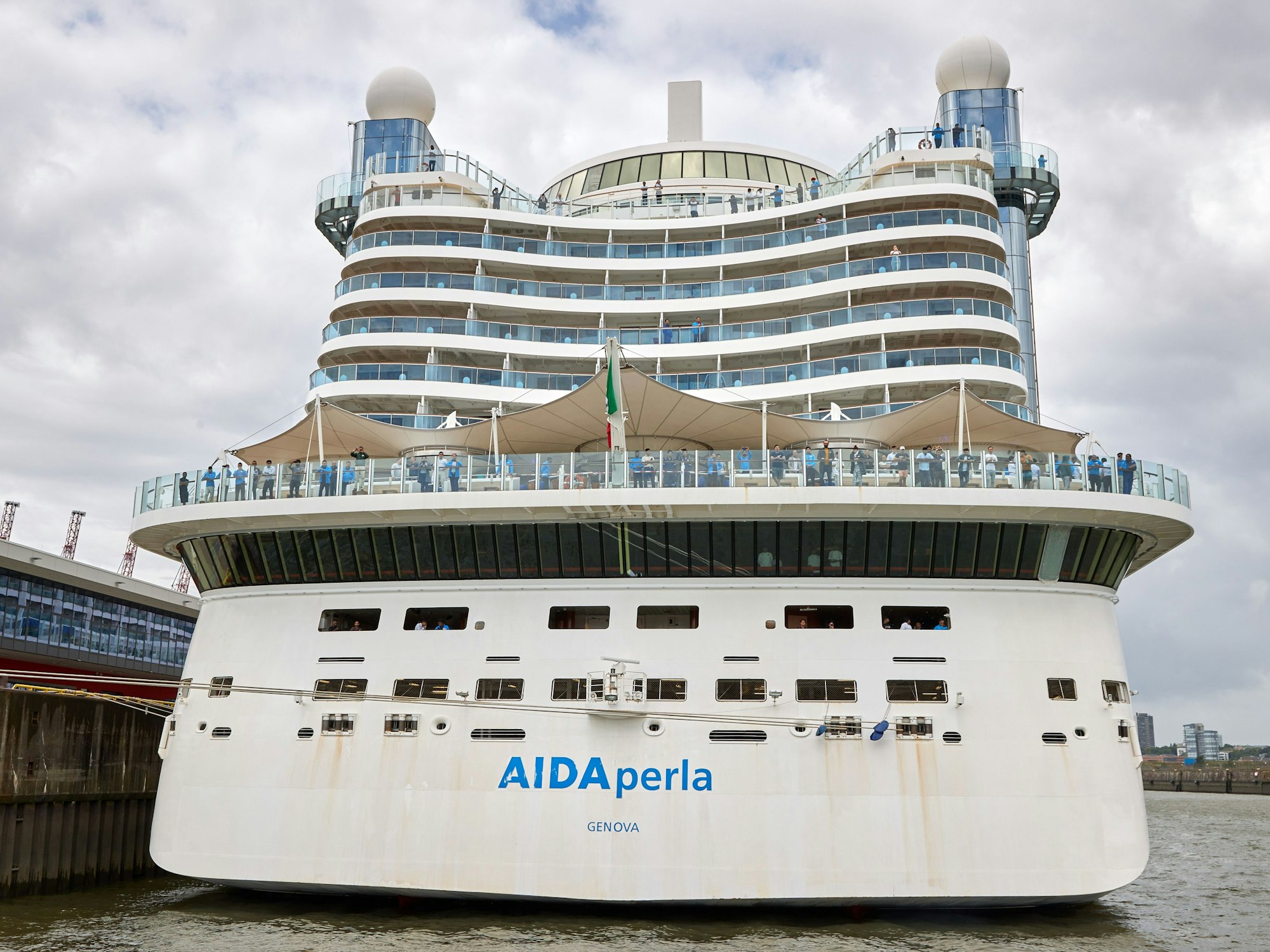 Das Foto aus dem Jahr 2020 zeigt das Kreuzfahrtschiff „AIDAperla“ von Aida Cruises.