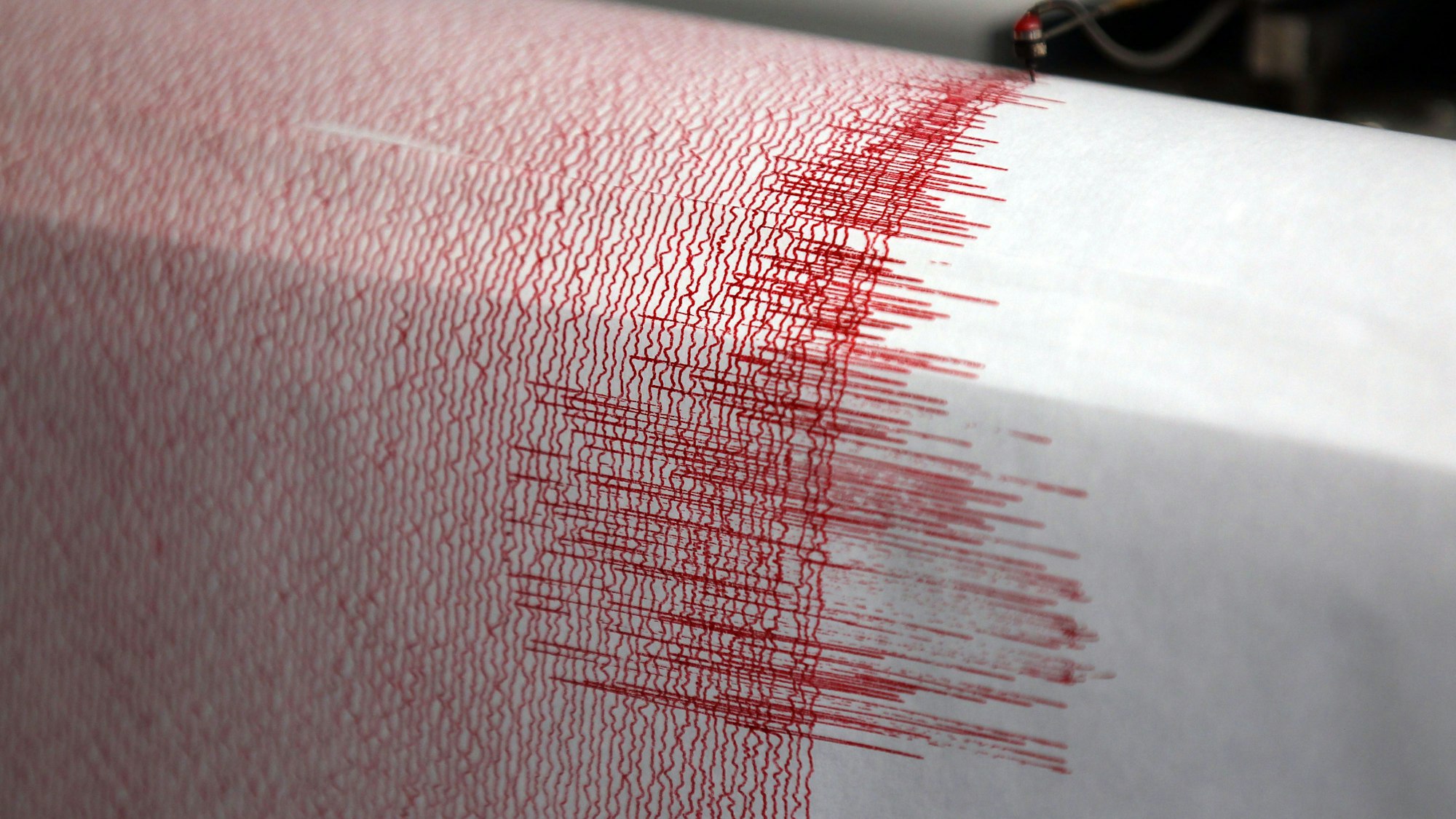 Der Seismograph einer Erdbebenwarte verzeichnet Ausschläge. (Symbolbild)