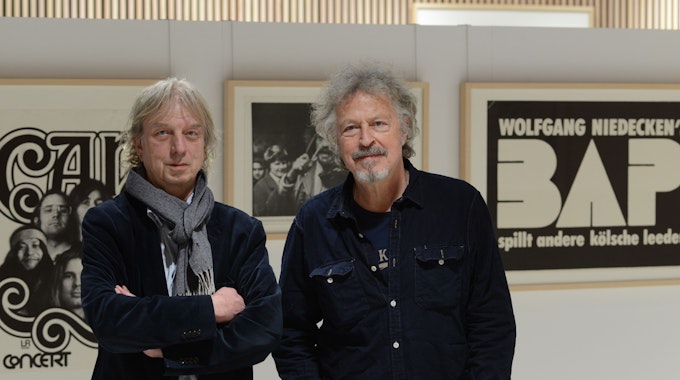 Frank Steffan und Wolfgang Niedecken trafen sich im Historischen Archiv zum  Gespräch über Kölschrock.