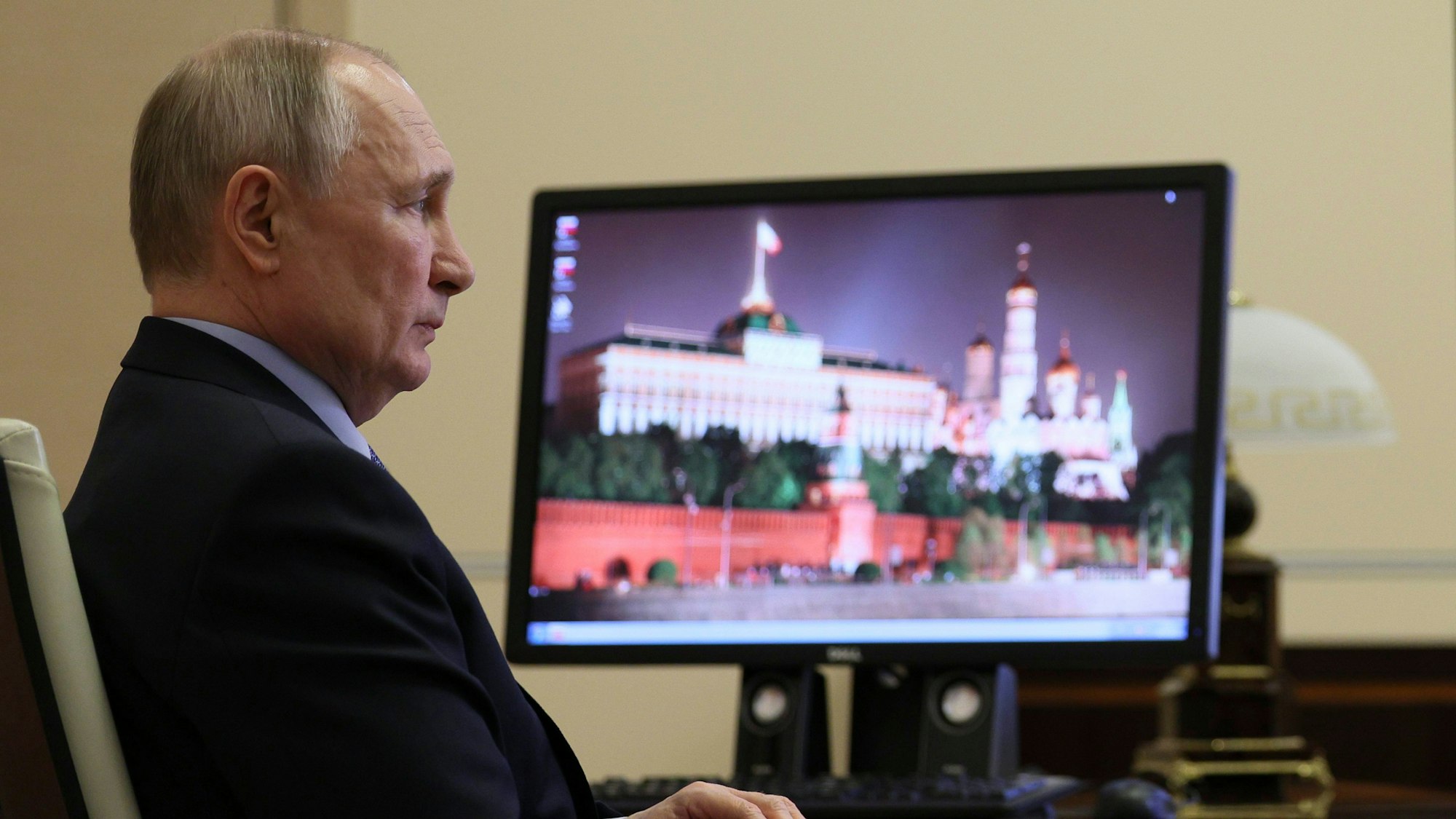Der russische Präsident Wladimir Putin Mitte April 2022 in Moskau.