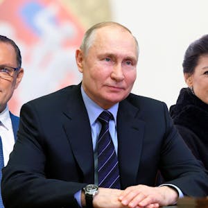 Collage, Putin, Wagenknecht, Chrupalla