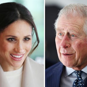 Die Bildkombo zeigt den britischen Thronfolger Prinz Charles (r) und die Verlobte von Prinz Harry, Meghan Markle.