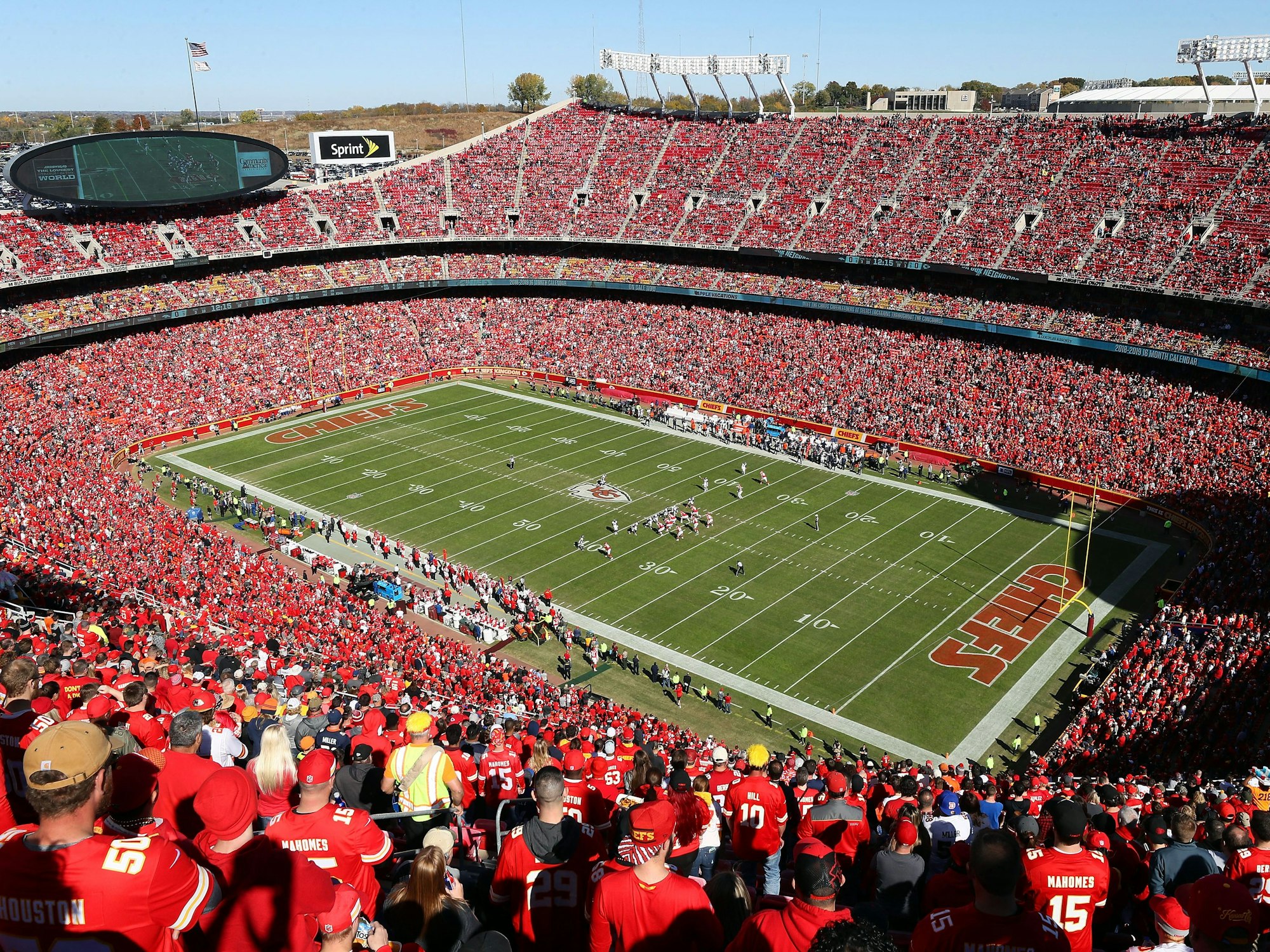 Das Arrowhead Stadium während der NFL-Partie Kansas City Chiefs gegen die Denver Broncos am 28. Oktober 2018