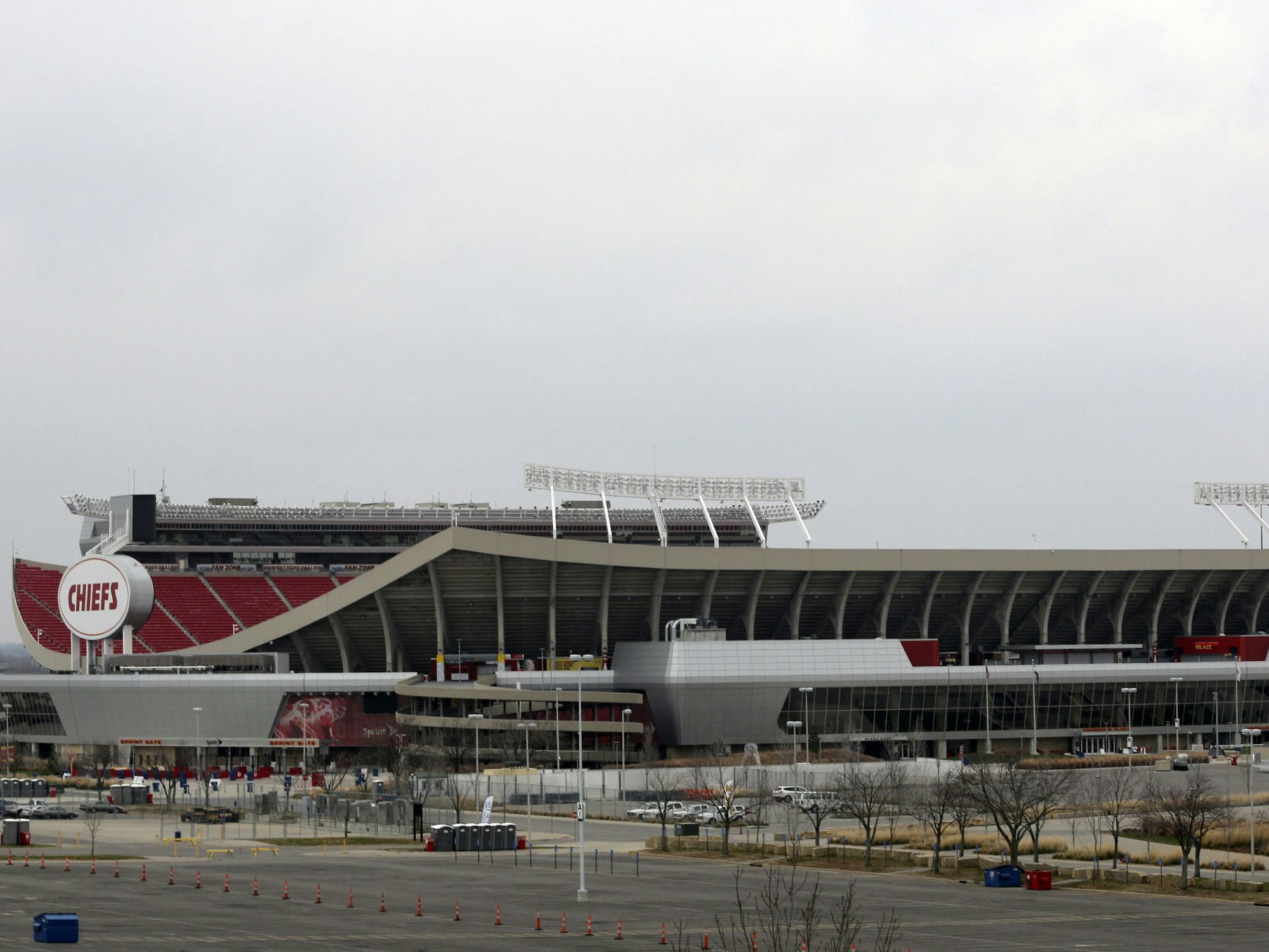 Außenansicht des Arrowhead Stadium in Kansas City am 1. Dezember 2012