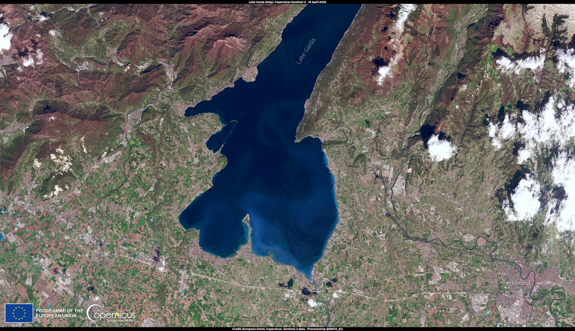 Der Garda-See in Italien ist von einer starken Dürre bedroht. 