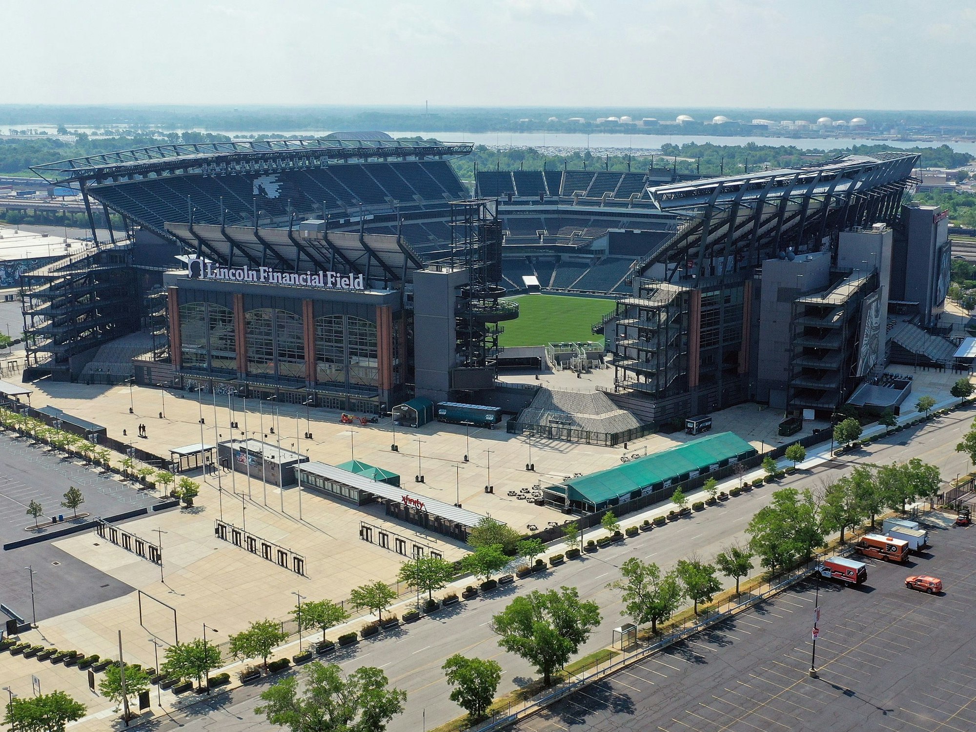 Drohnenaufnahme des Lincoln Financial Field Stadions in Philadelphia am 06. Juli 2020
