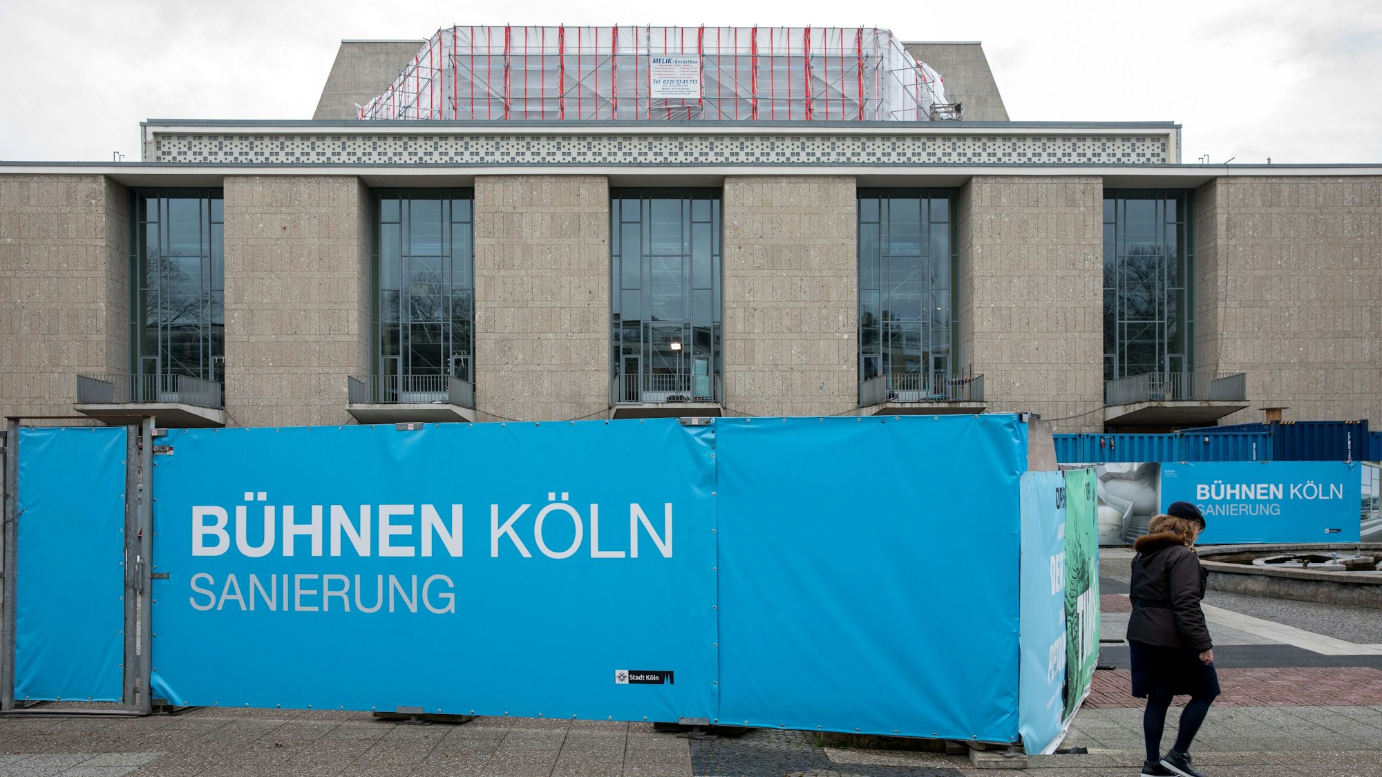 Außenaufnahme der Baustelle der Bühnen der Stadt Köln