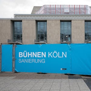 Das Bild zeigt eine Außenaufnahme der Baustelle der Bühnen der Stadt Köln.&nbsp;




