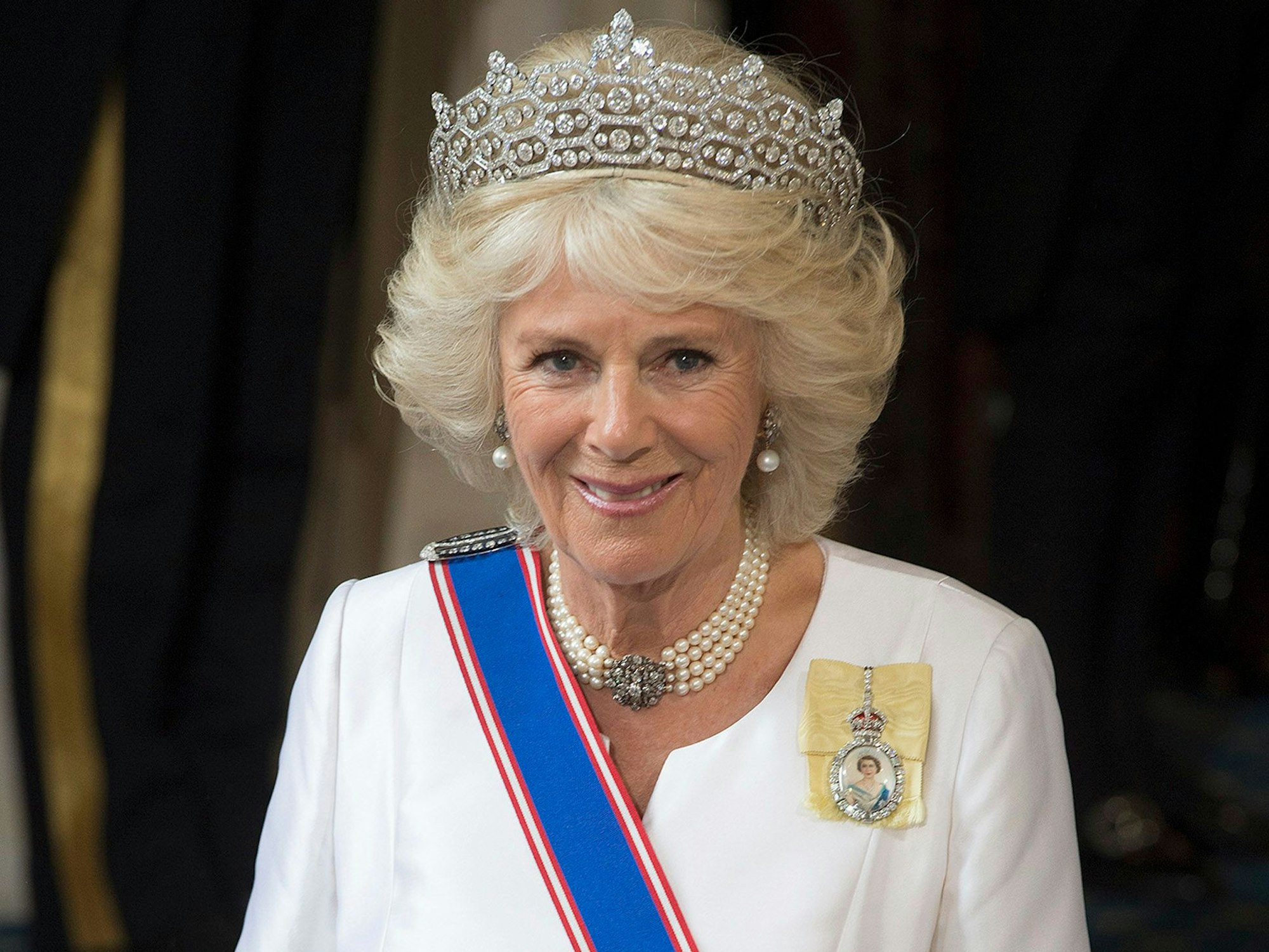 Camilla, Herzogin von Cornwall, bei der Eröffnung des Parlaments in London, 18. Mai 2016.
