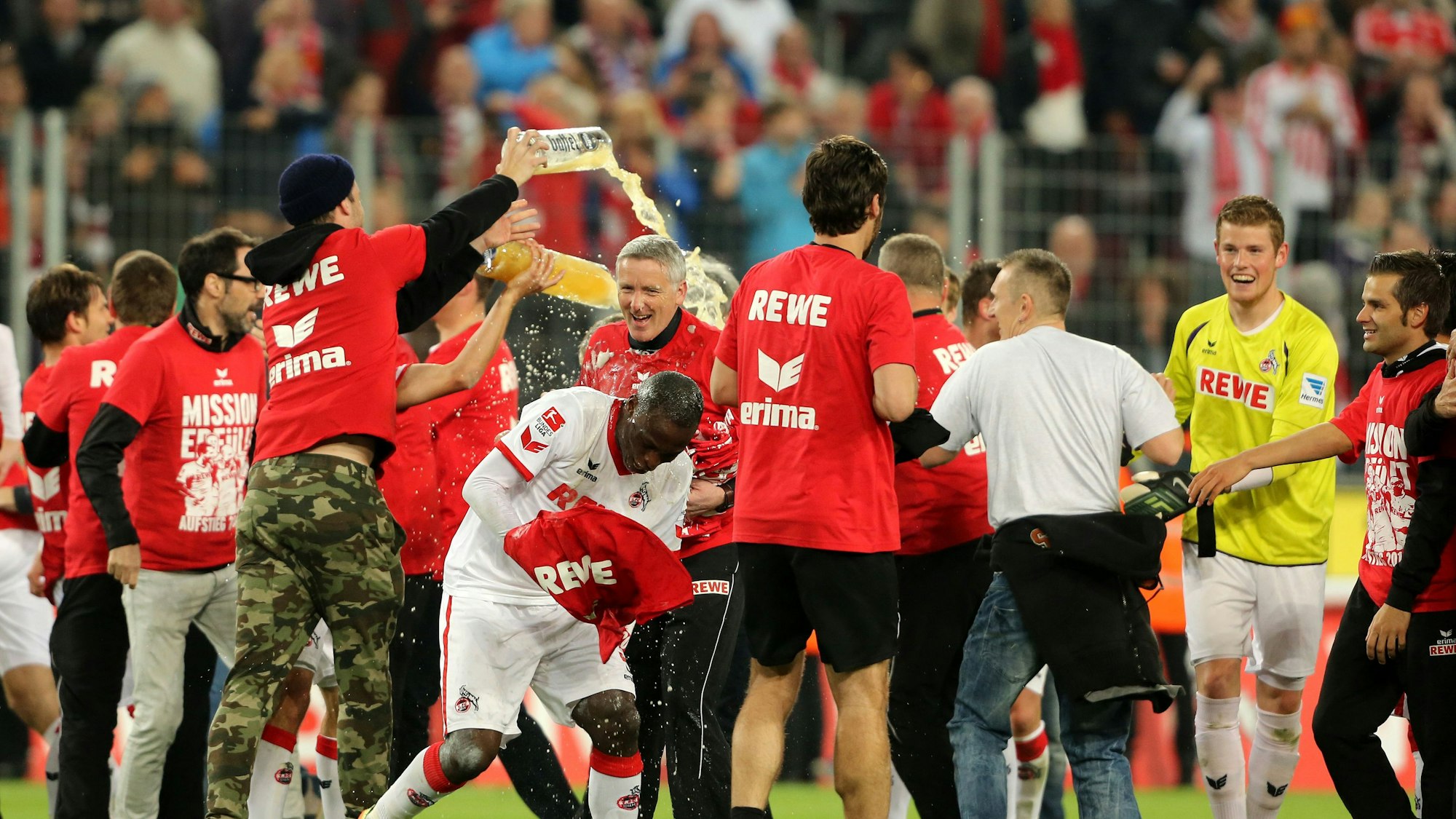 Der FC feiert den 2014 den Aufstieg in die Bundesliga