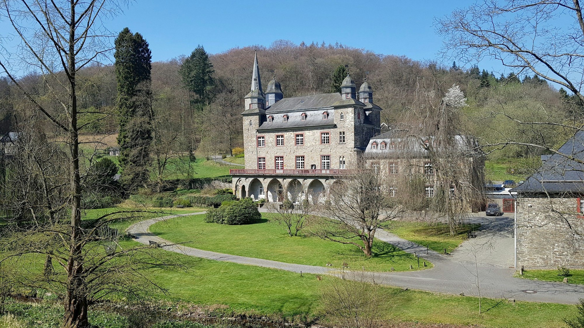 Zu sehen ist Schloss Gimborn in Marienheide.