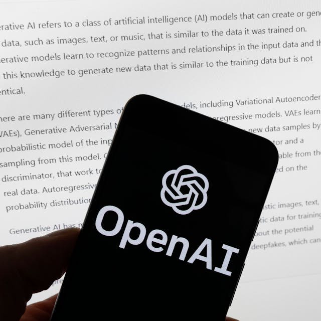 Das Logo der Firma OpenAI ist auf einem Smartphone zu sehen, OpenAI betreibt den bekanntesten KI-Chatbot ChatGPT. (Symbolbild)