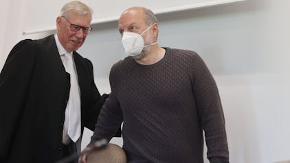 Thomas Drach mit seinem Verteidiger Dirk Kruse im Kölner Landgericht.