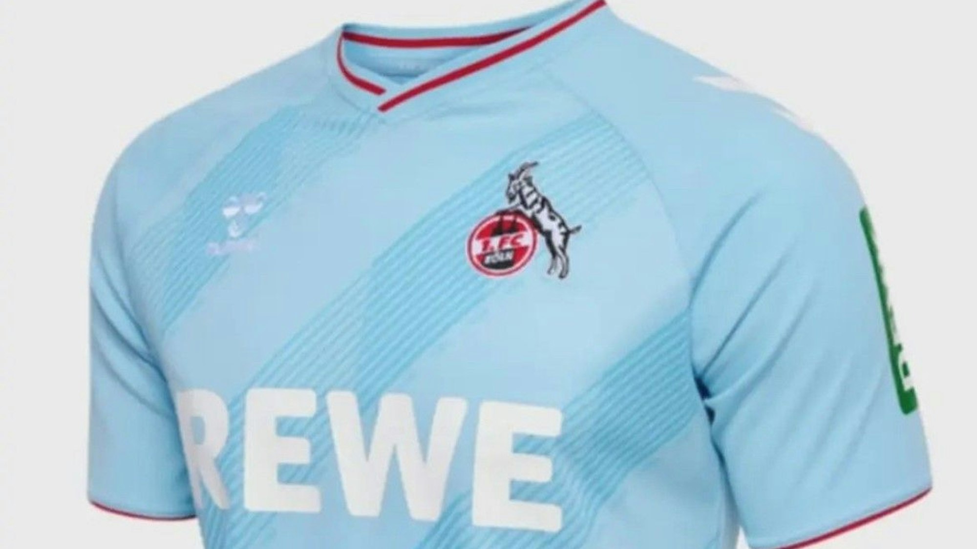 Ein hellblaues Trikot des 1. FC Köln, offenbar das neue Ausweichtrikot.