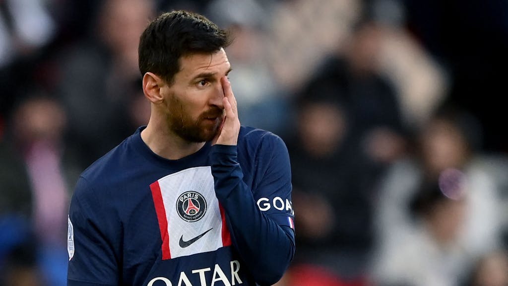 Lionel Messi beim Spiel von Paris Saint-Germain gegen Stade Rennes.