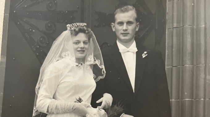 Ein Foto von der kirchlichen Hochzeit im Jahr 1958.