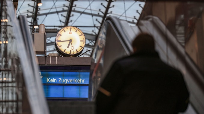Der Kölner Hauptbahnhof während des Bahn-Streiks am 21. April.