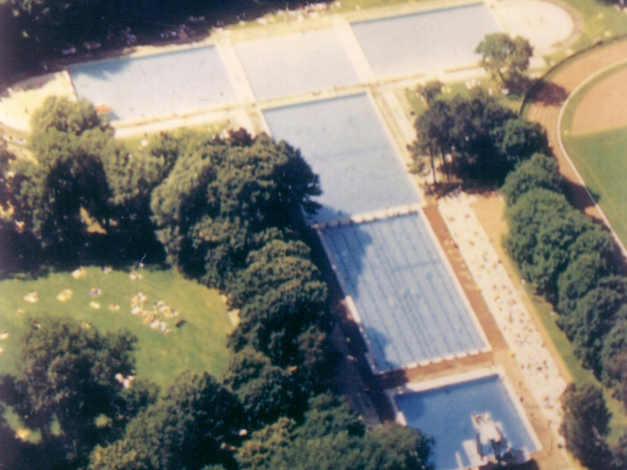 Luftbild des Stadionbades: Aus welchem Jahr das Foto stammt, ist nicht bekannt.