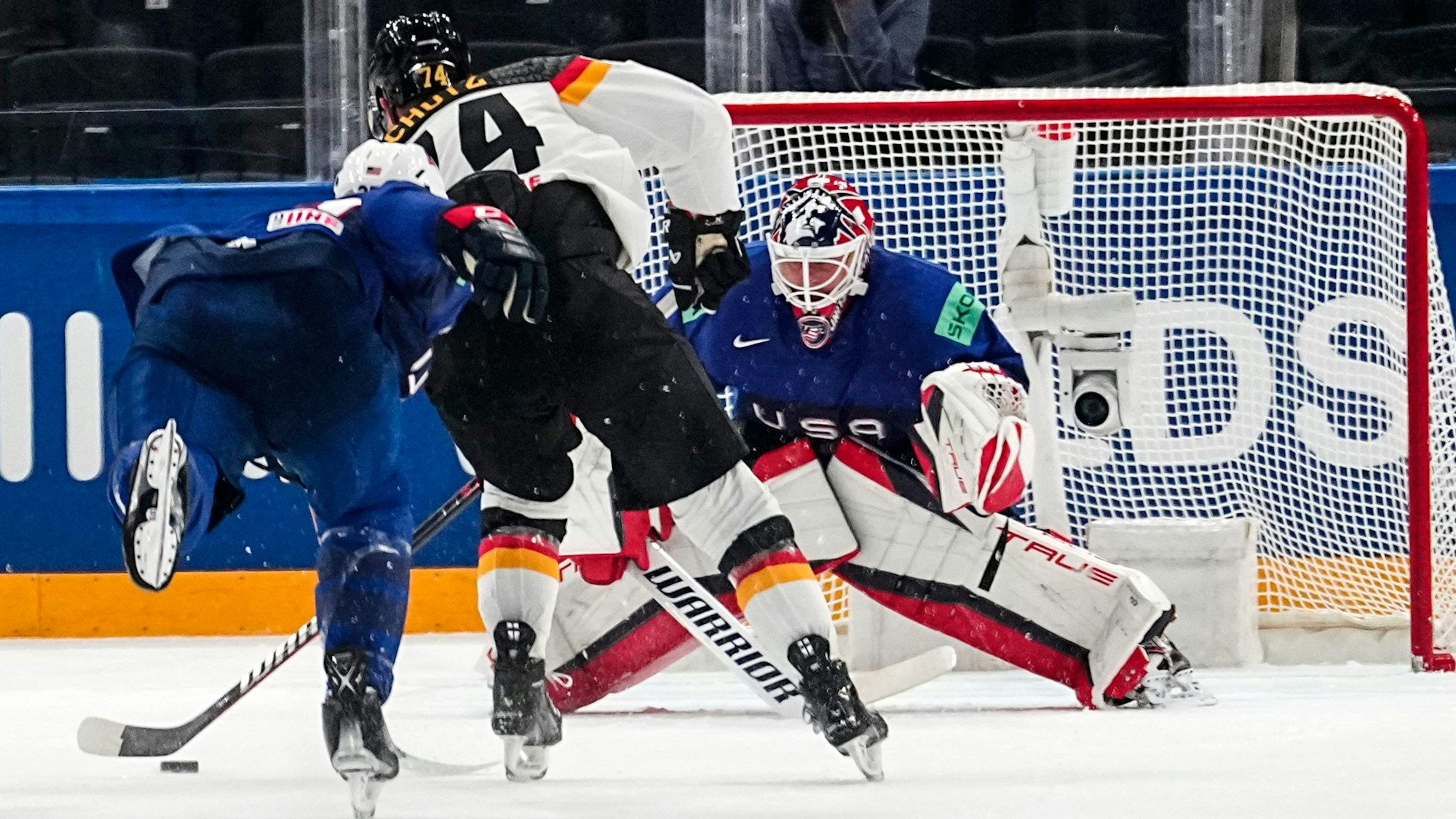 Eishockey-WM in Finnland/Tampere: Deutschland gegen die USA.