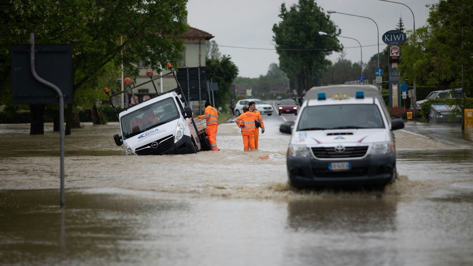 In der Region Emilia-Romagna in Norditalien gehen seit Tagen heftige Niederschläge nieder.