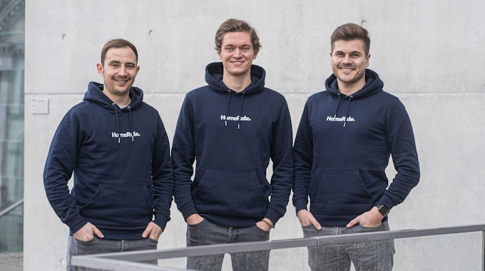 Die Gründer des Kölner Start-ups „HomeRide“ Michel Müller, Hendrik Lallensack und Mirco Meyer (v. l. n. r.).