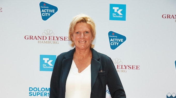 Claudia Neumann am 5. Juli 2021 beim Deutschen Sportjournalistenpreis.