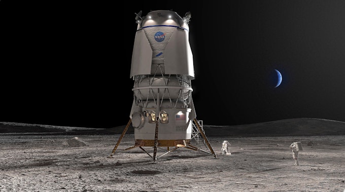 Dieses von Blue Origin bereitgestellte Bild zeigt den Blue Moonlander.