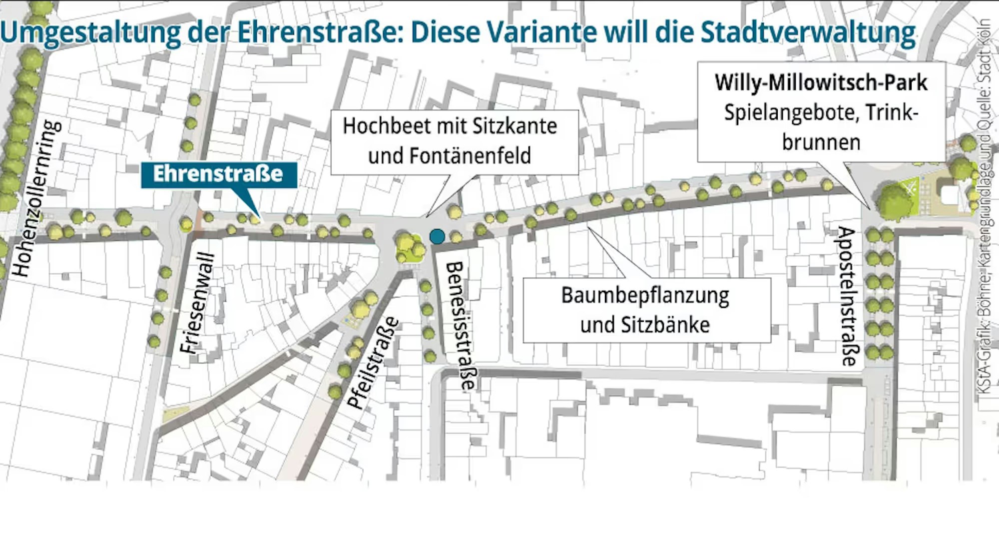 So will die Stadt die Ehrenstraße umgestalten