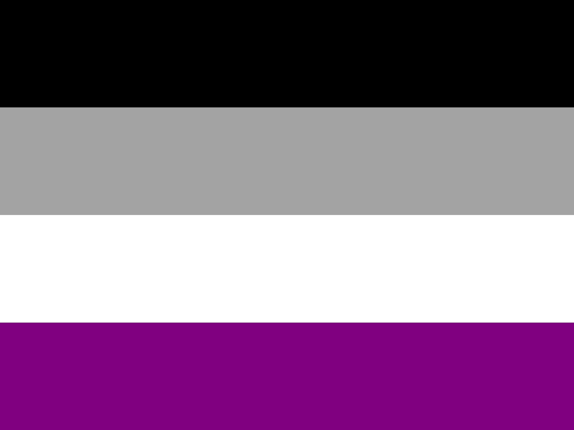 Farben, die für Asexualität stehen.