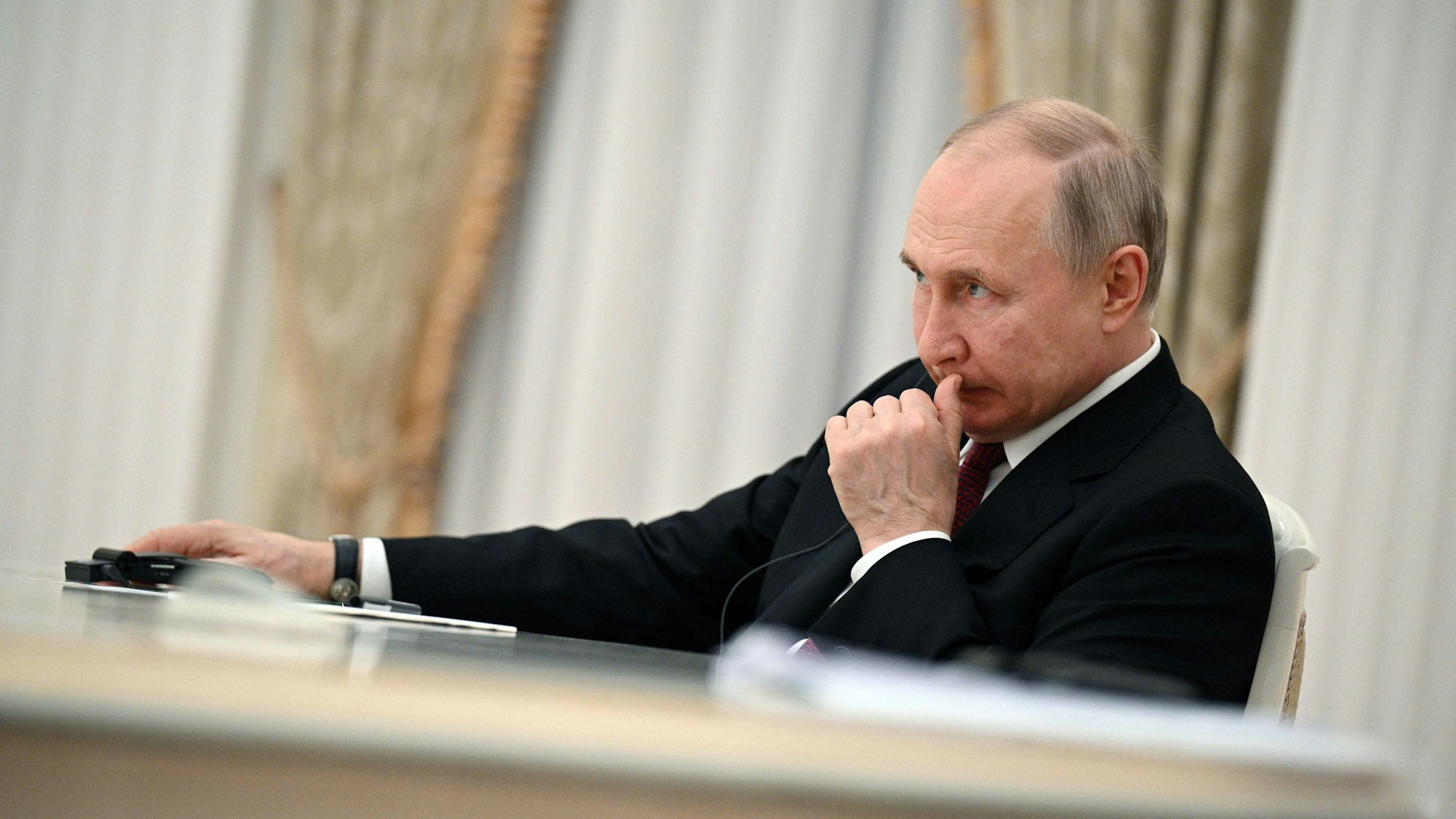 Der russische Präsident Wladimir Putin bei einem Treffen im Kreml am 23. Mai 2023.