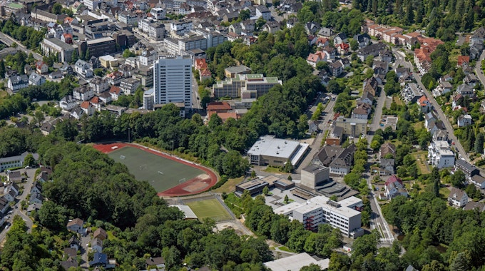 Ein Luftbild der Gummersbacher Innenstadt.