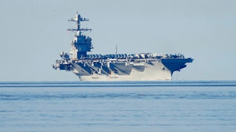 Die „USS Gerald Ford“ auf dem Weg in den Oslo-Fjord.