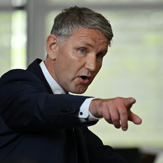 Rechtsextremist Björn Höcke (AfD), Fraktionsvorsitzender in Thüringen, führt den besonders extremen und starken Flügel in der AfD.