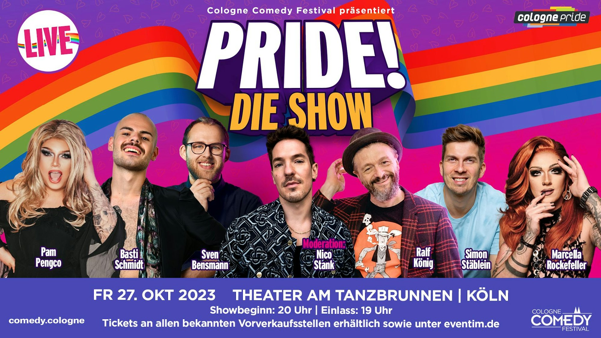 Der Flyer von der großen Gala „Pride! The Show“.