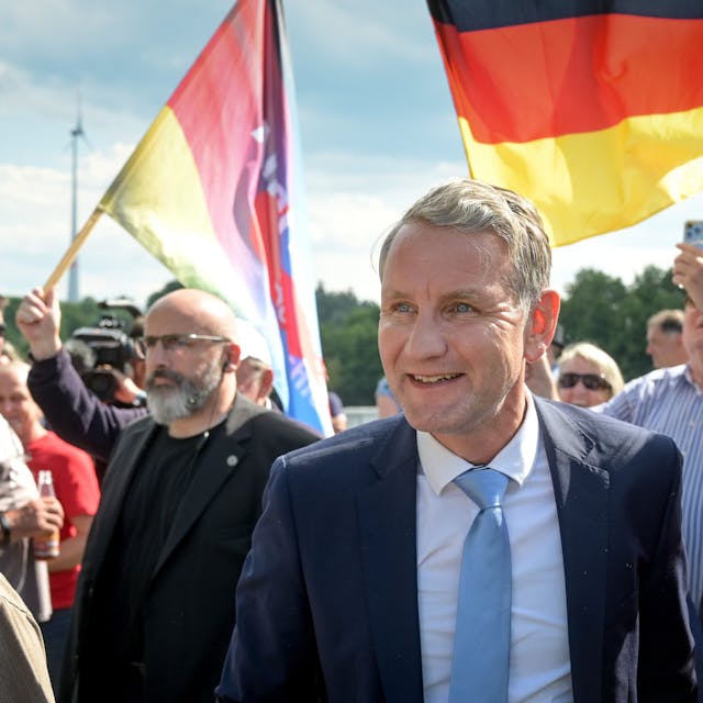 Björn Höcke, Landessprecher und Fraktionsvorsitzender der AfD in Thüringen. Bei ihm gab es im vergangenen Jahr eine Hausdurchsuchung.