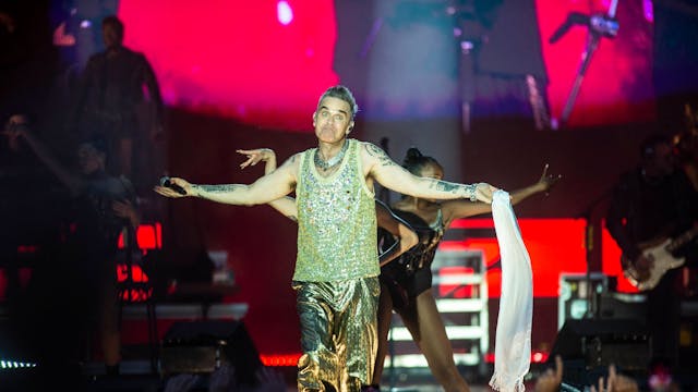 Robbie Williams auf dem Heartland Festival in Kvaerndrup in Dänemark.&nbsp;