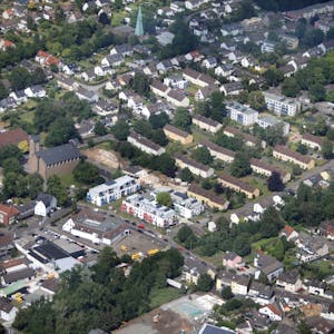 Luftaufnahme des Stadtteils Heidkamp in Bergisch Gladbach.