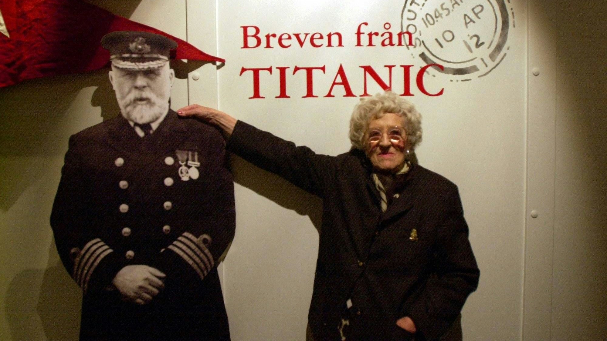 Die 88-jährige Millvina Dean bei einem ihrer vielen öffentlichen Auftritte im Postmuseum in Stockholm im Jahr 2000.