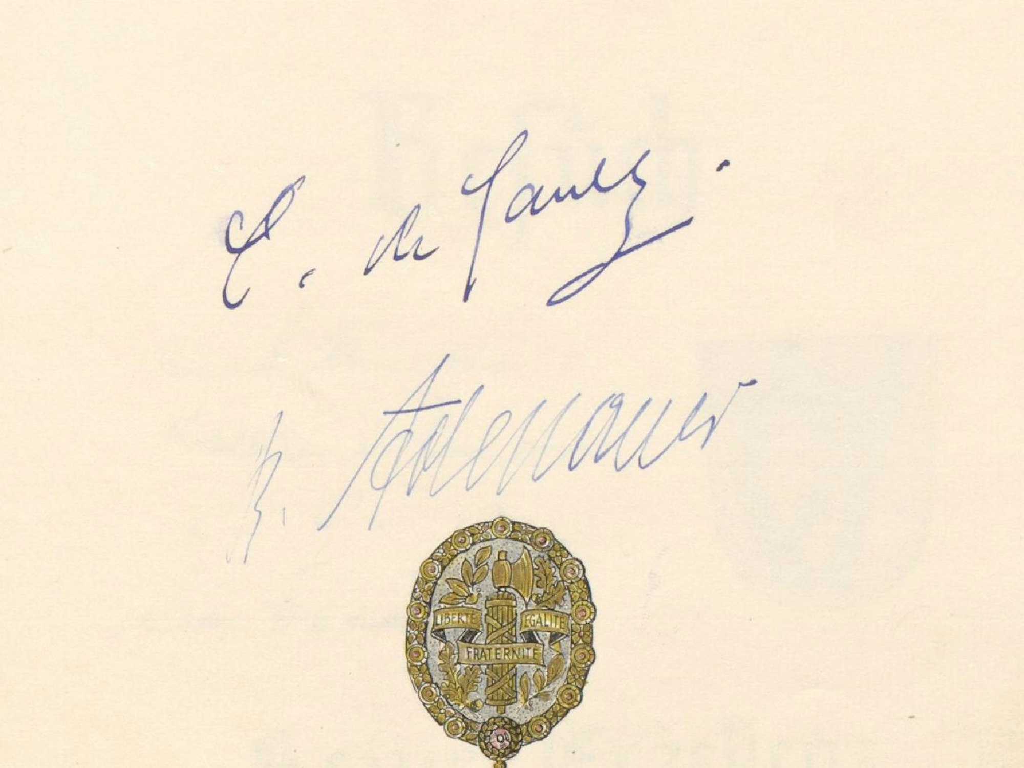 Unterschrift von Charles de Gaulle im Goldenen Buch der Stadt Köln