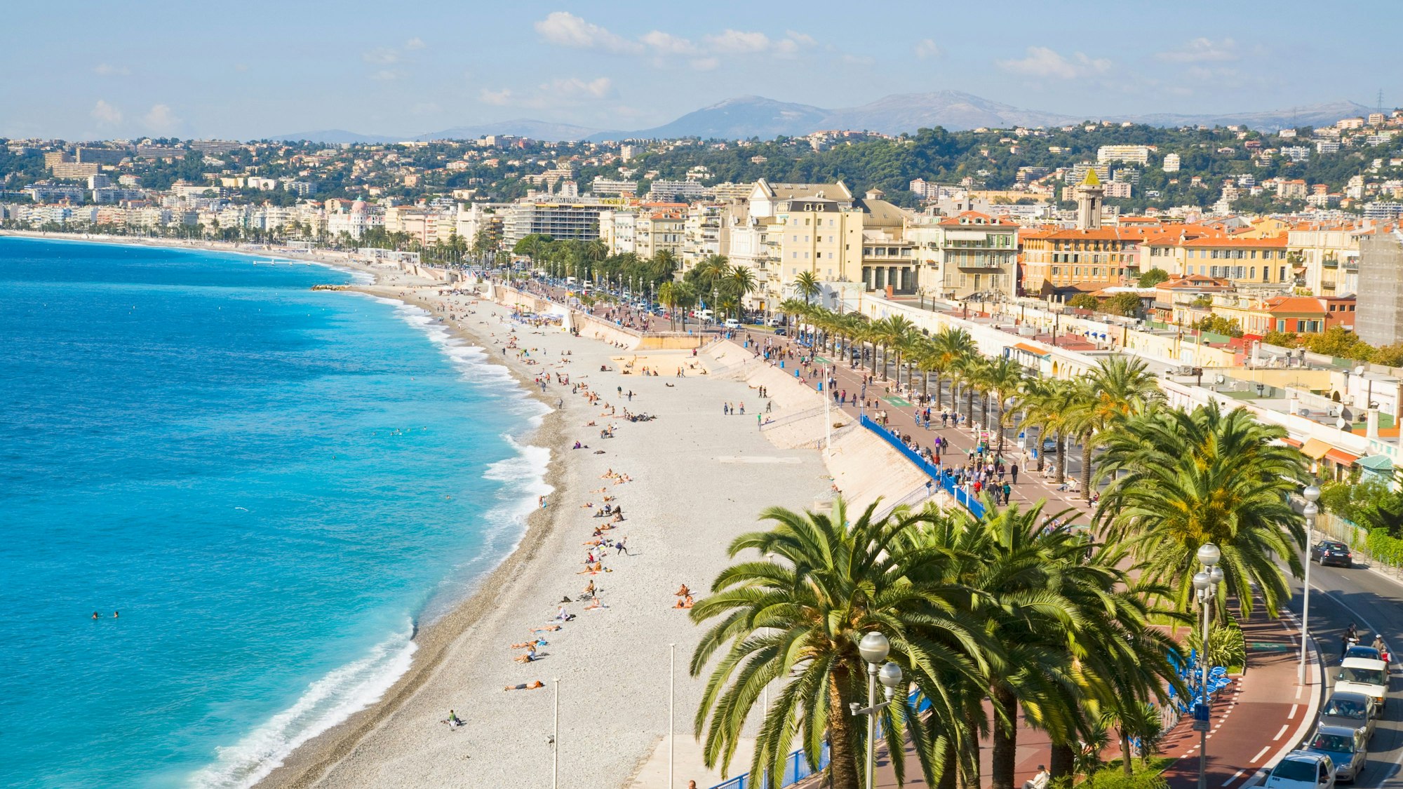 Blick auf den Strand von Nizza
