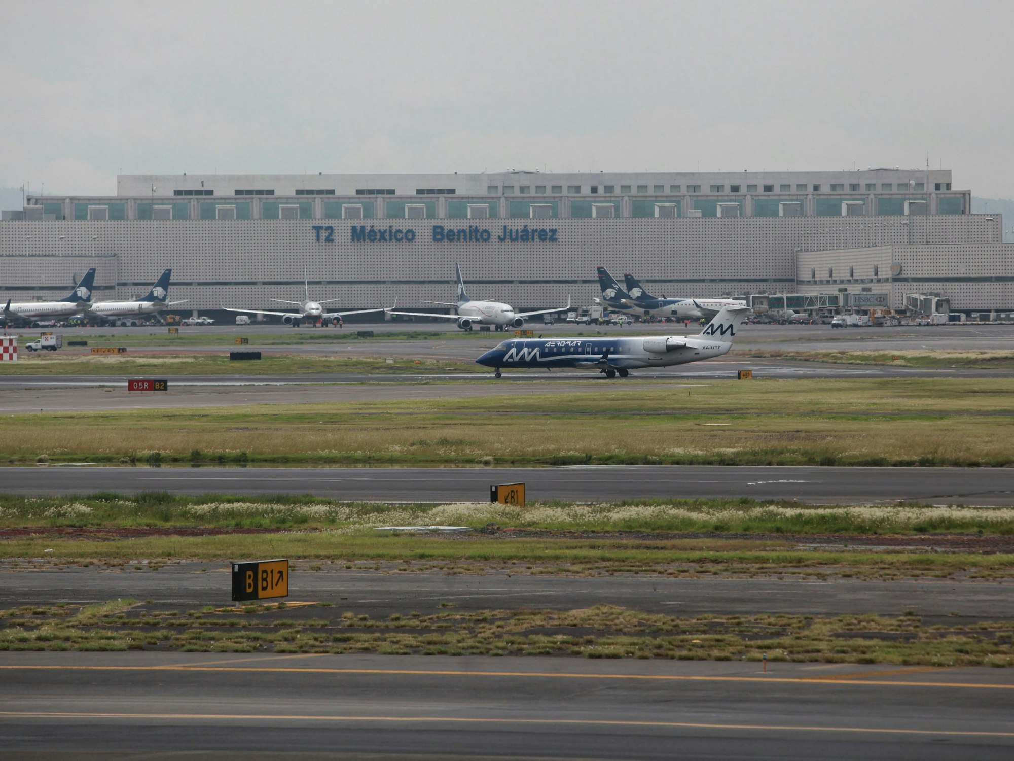 Die Landebahn des Flughafens in Mexico City, hier im September 2014.